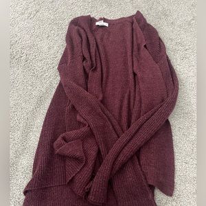 Burgundy cardigan sweater